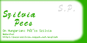 szilvia pecs business card